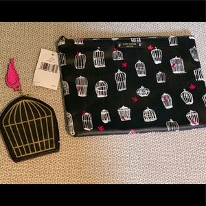 Kate Spade Birdcage Pouch/Clutch and Coin Purse